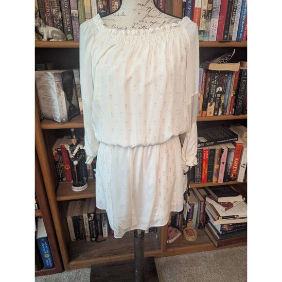 New Hale Bob Women's Size XS White Ivory Open Back Signature Mini Dress Silk - Picture 5 of 12